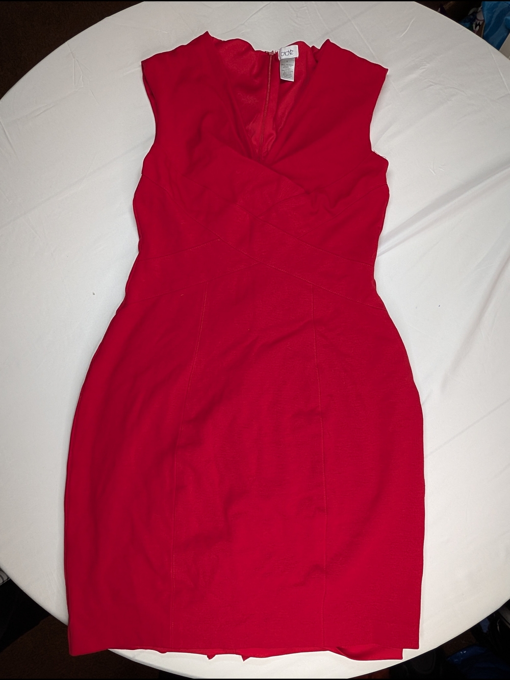 Cache Red Sleeveless V-Neck Mini Dress